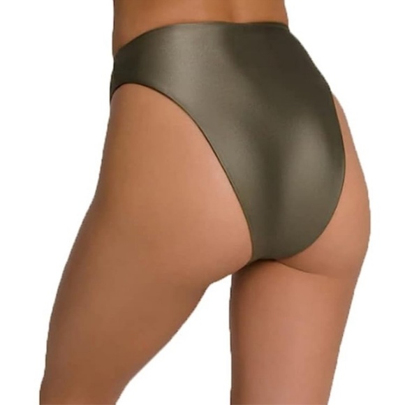 Good American High Shine Good Waist Cheeky Swim Bikini Bottom 5 2XL Women’s Sage - Picture 6 of 10